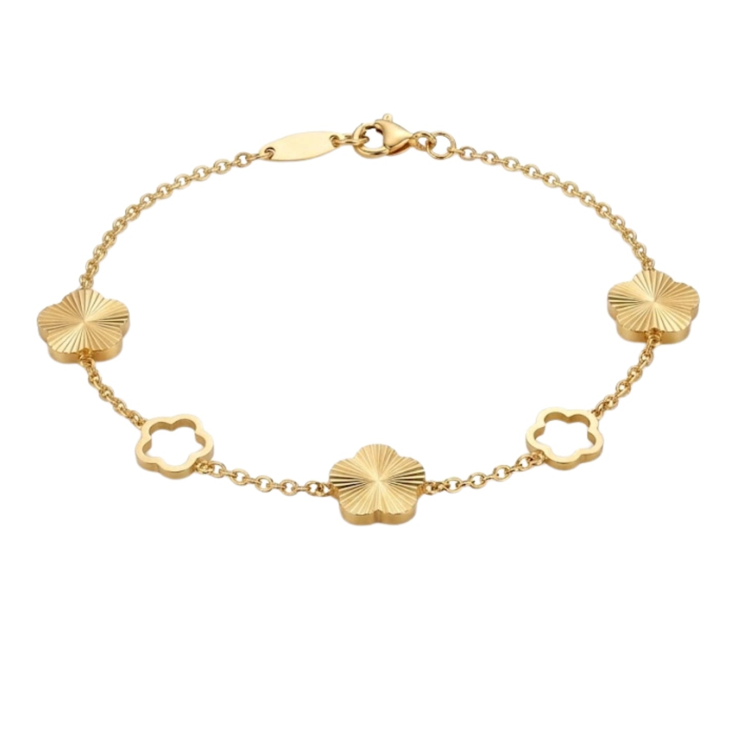 Textured Clover Gold Bracelet