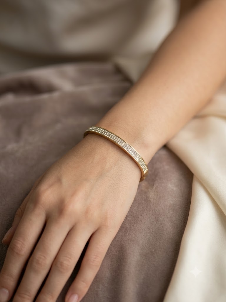 Golden Radiance Pavé Bangle Bracelet