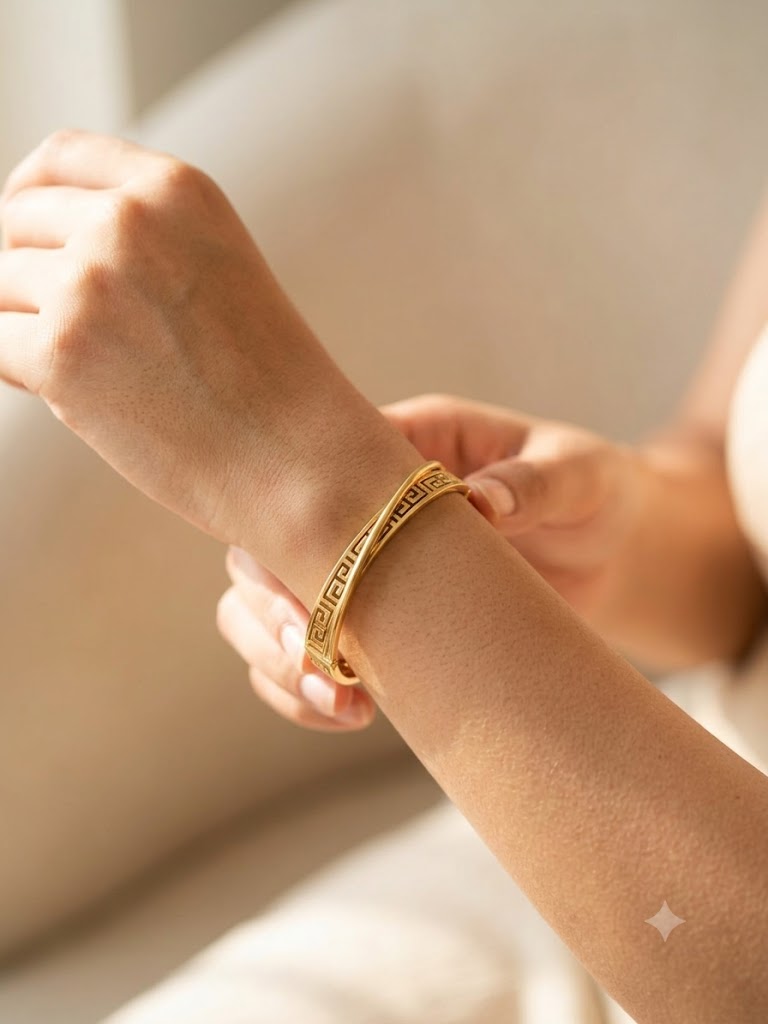 Aurelia Greek Pattern Bangle