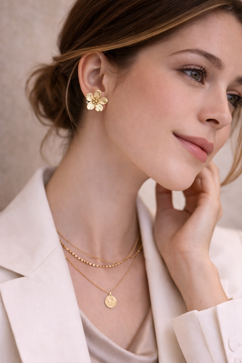 Aurora Gold Blossom Stud Earrings