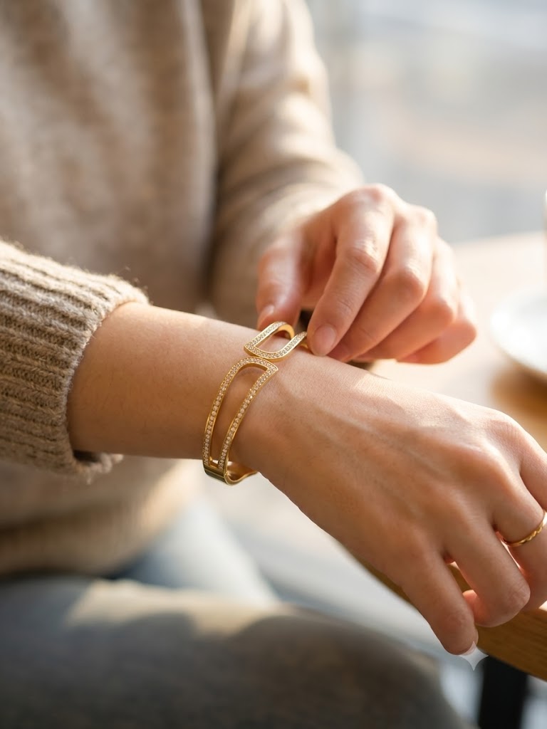 Celeste Crystal Open Cuff Bracelet