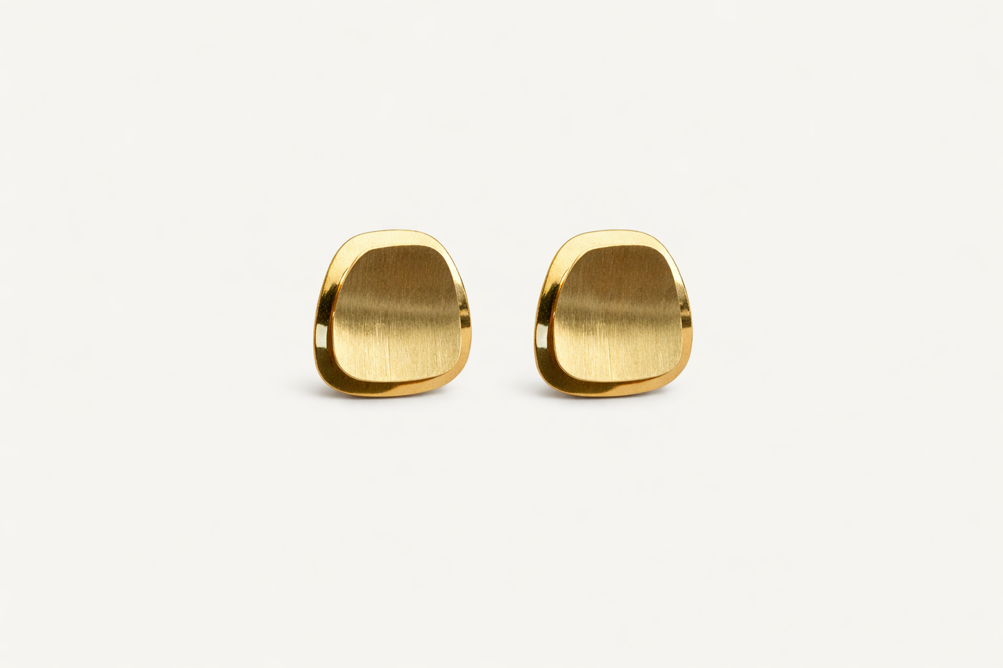 Brushed Gold Statement Studs