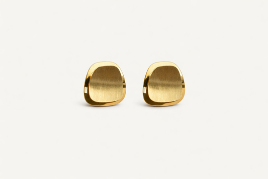 Brushed Gold Statement Studs