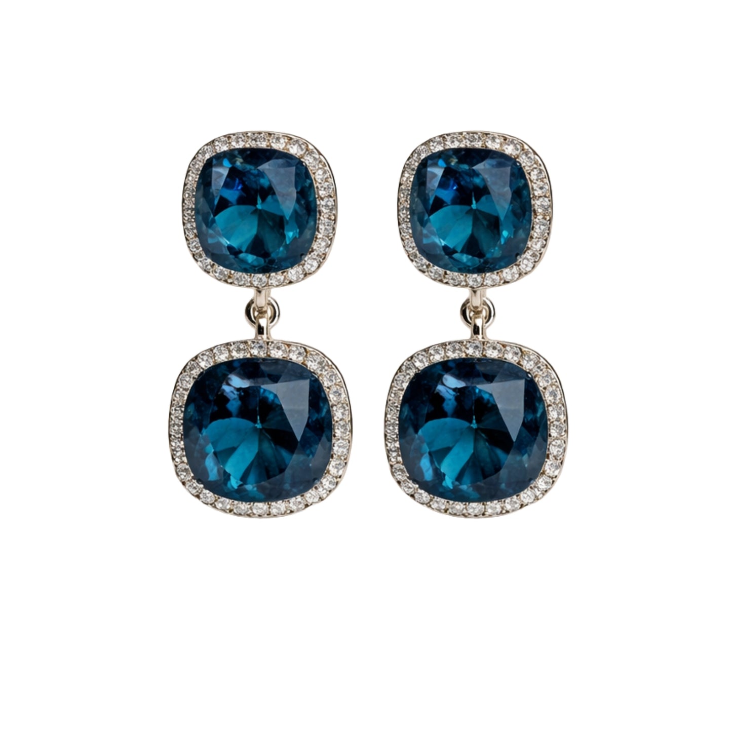 Royal Blue Double Drop Earrings
