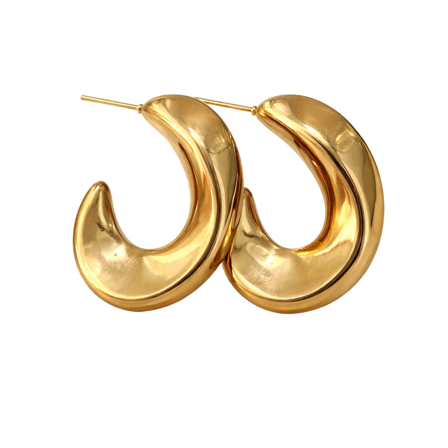 Sculpted Gold Statement Hoops