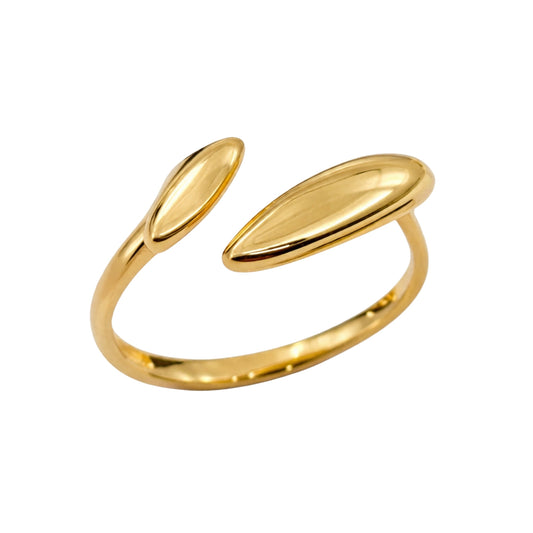 Minimal Sculpted Open Gold Ring