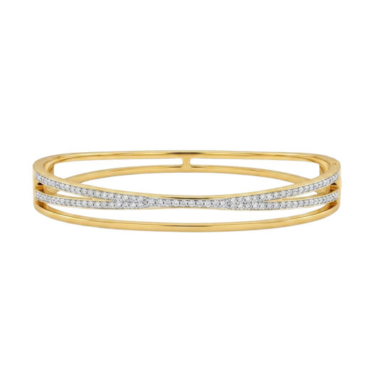 Luxe Infinity Crystal Gold Cuff Bracelet