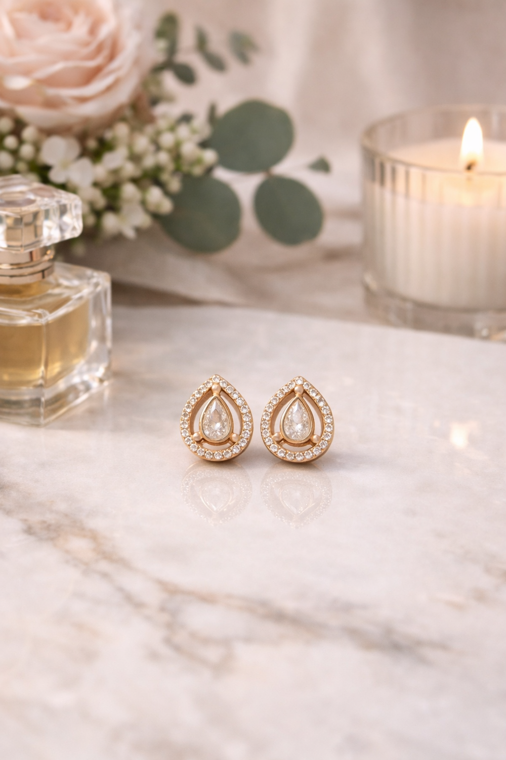Teardrop Crystal Stud Earrings