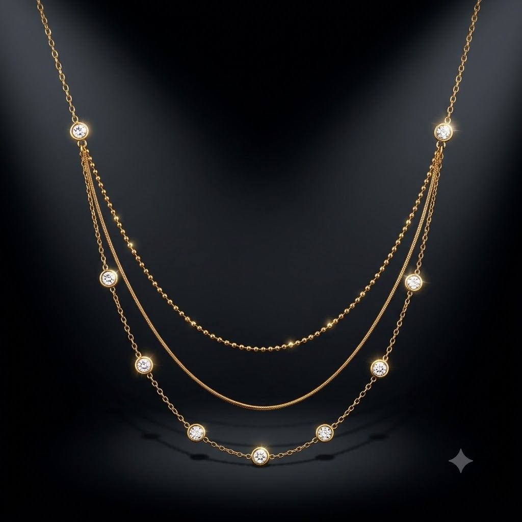 Celestial Layered Crystal Necklace