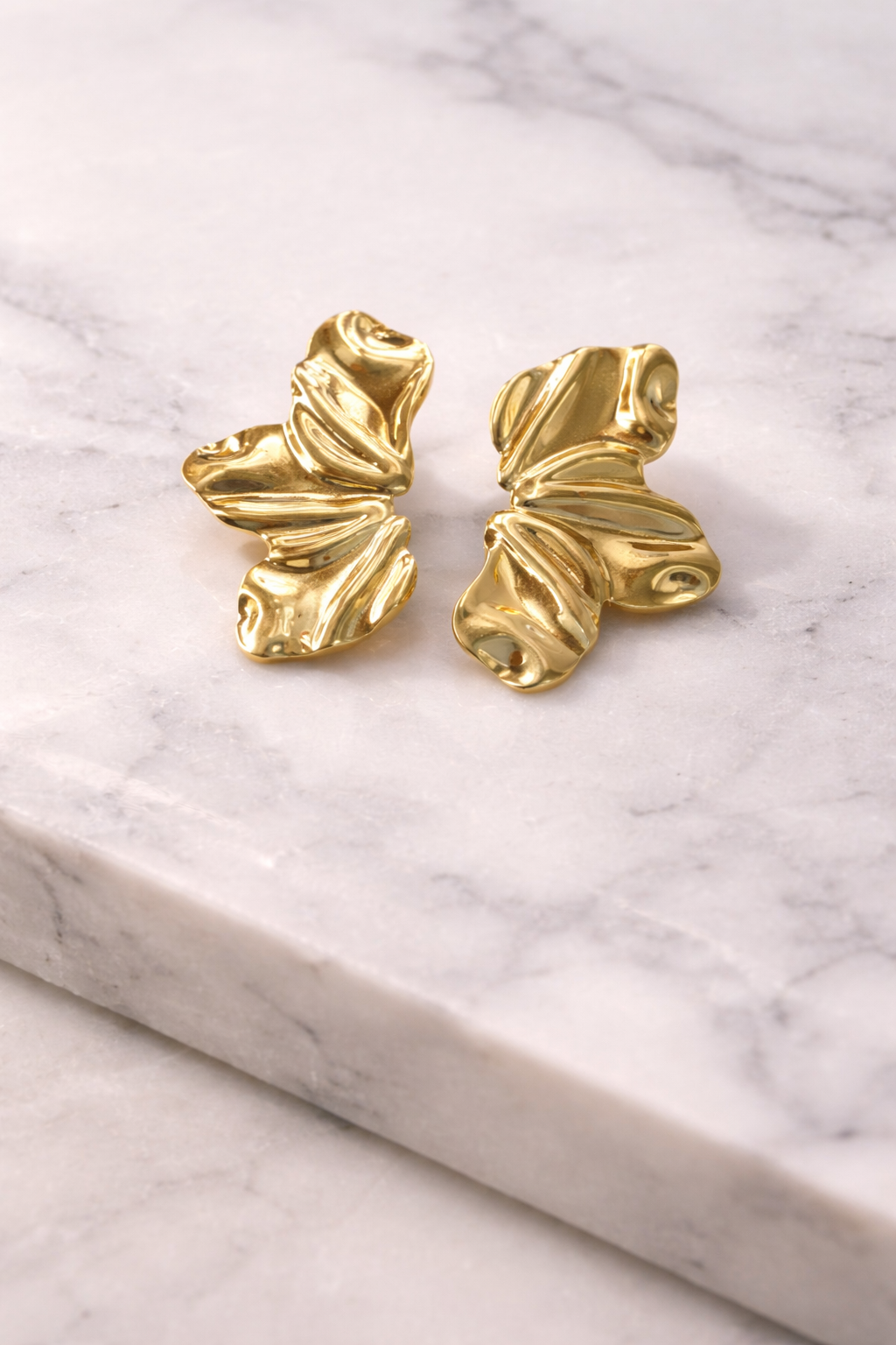 Abstract Gold Sculpted Studs