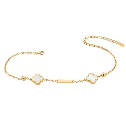 Ivory Clover Gold Bracelet
