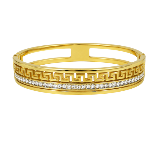 Imperial Greek Crystal Cuff Bracelet