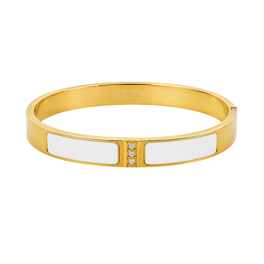 Ivory Grace Gold-Tone Bangle Bracelet