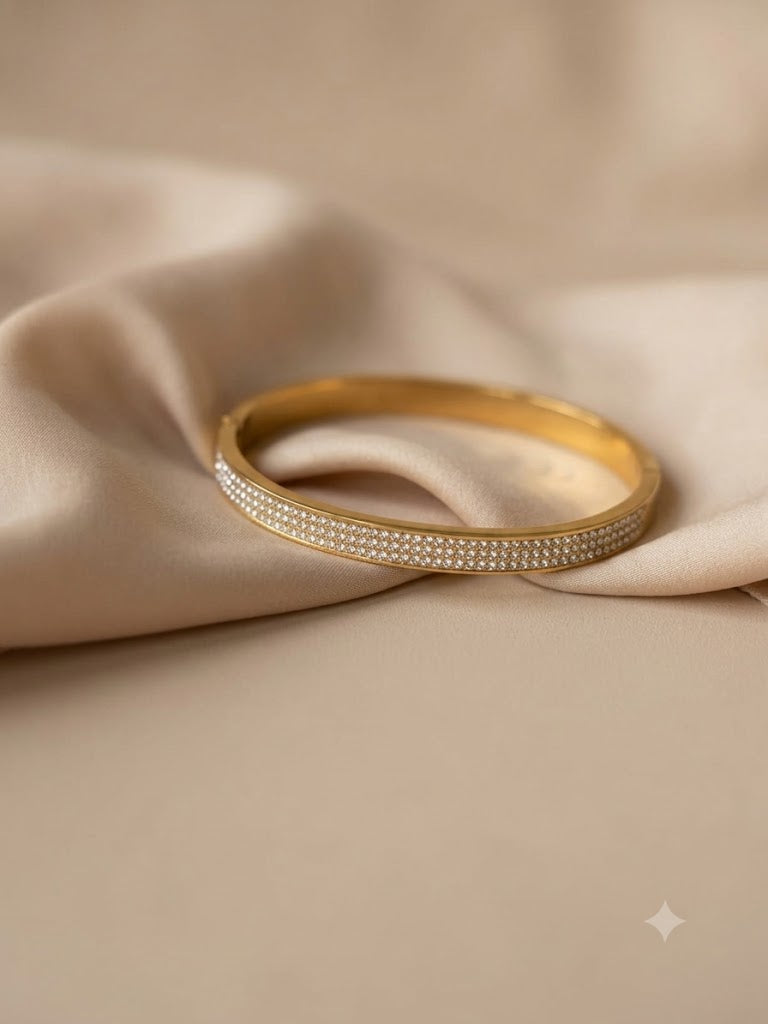 Golden Radiance Pavé Bangle Bracelet