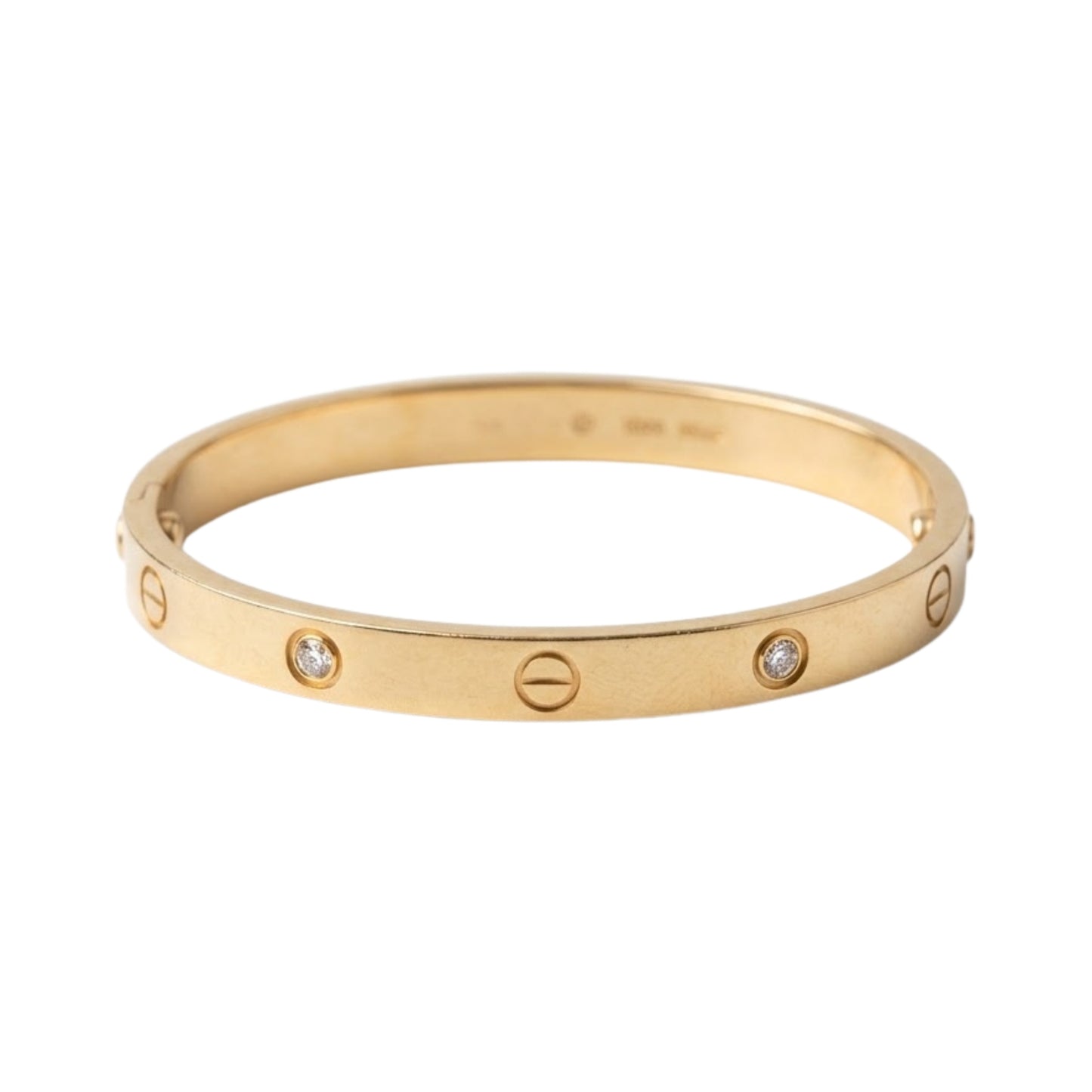 Timeless Screw Motif Gold-Tone Crystal Bangle