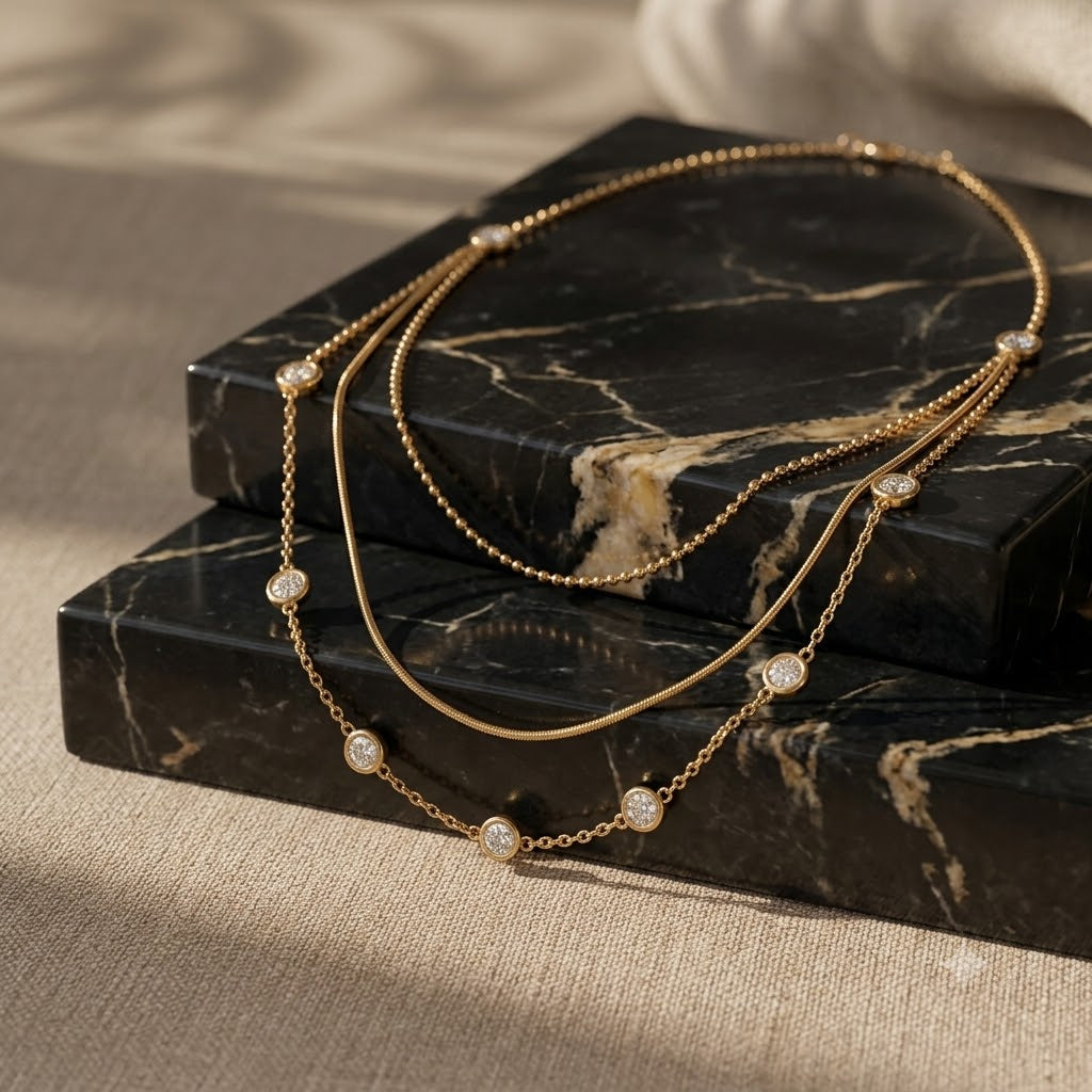 Celestial Layered Crystal Necklace