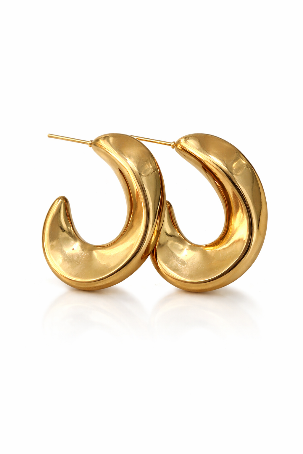 Sculpted Gold Statement Hoops