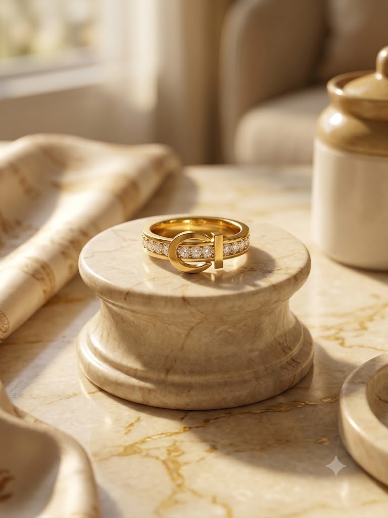 Luxe Crystal Buckle Ring