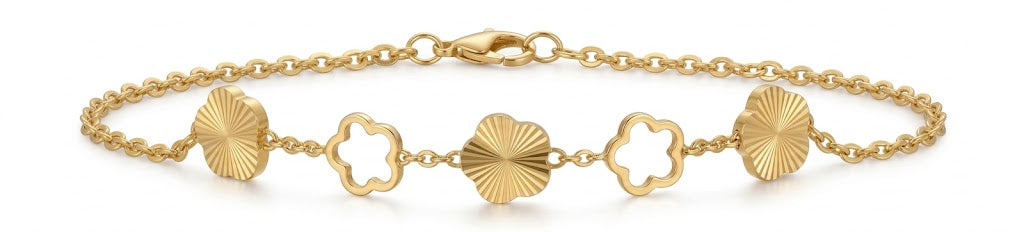 Textured Clover Gold Bracelet