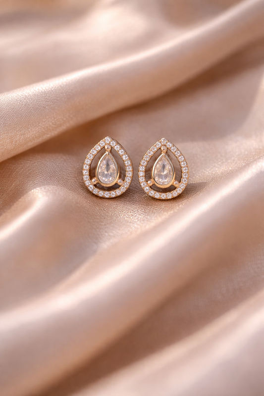 Teardrop Crystal Stud Earrings
