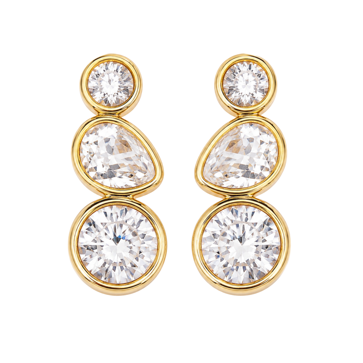 Aurora Trio Crystal Drop Earrings