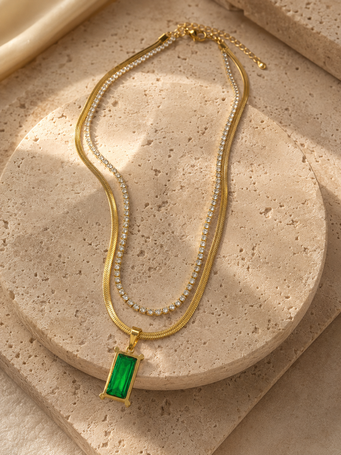 Emerald Luxe Layered Necklace