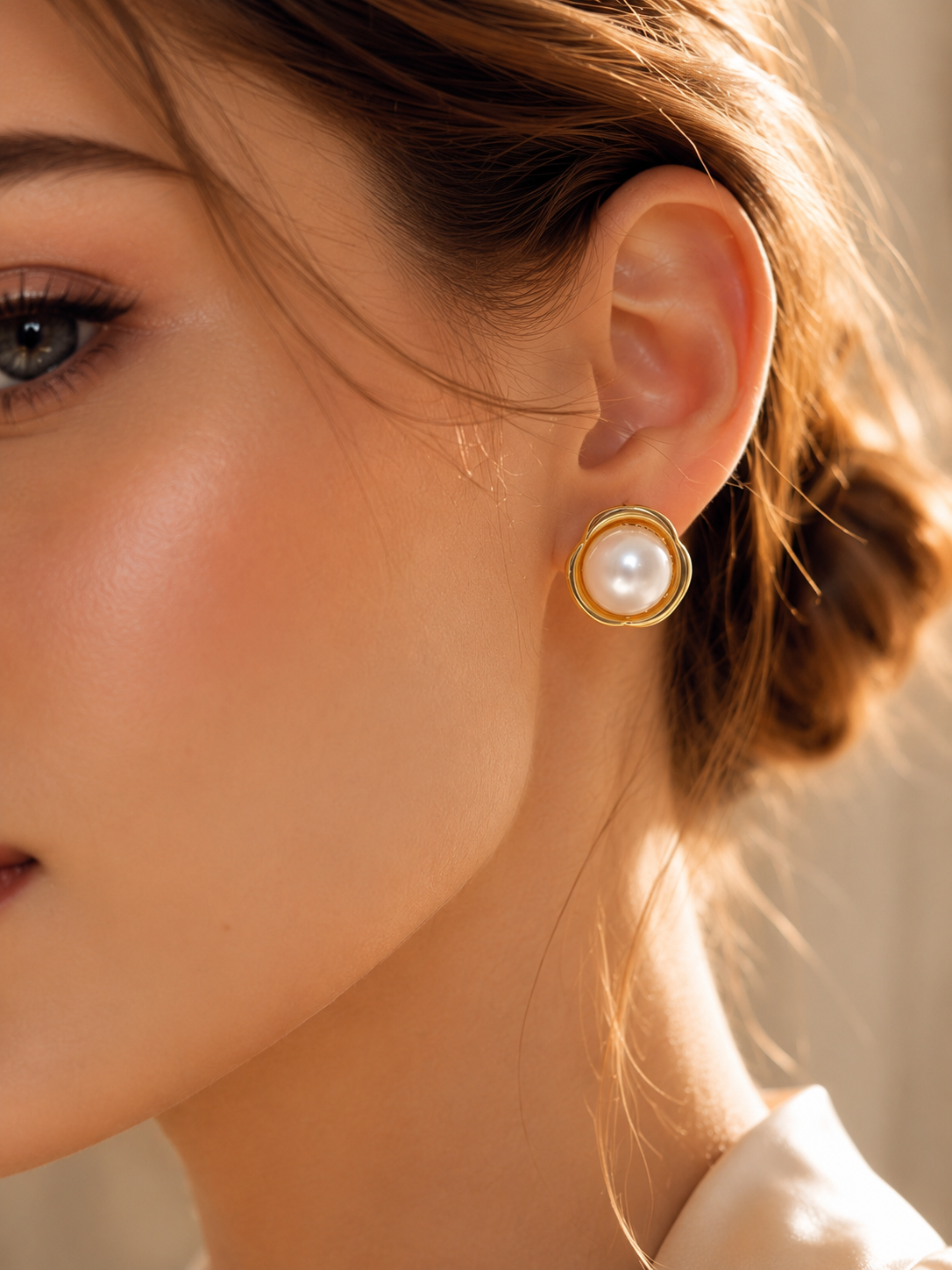 Pearl Blossom Stud Earrings