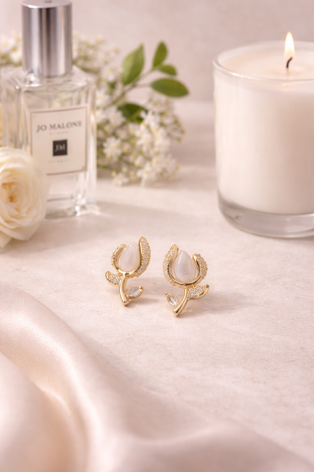 Bloom Crystal Petal Stud Earrings
