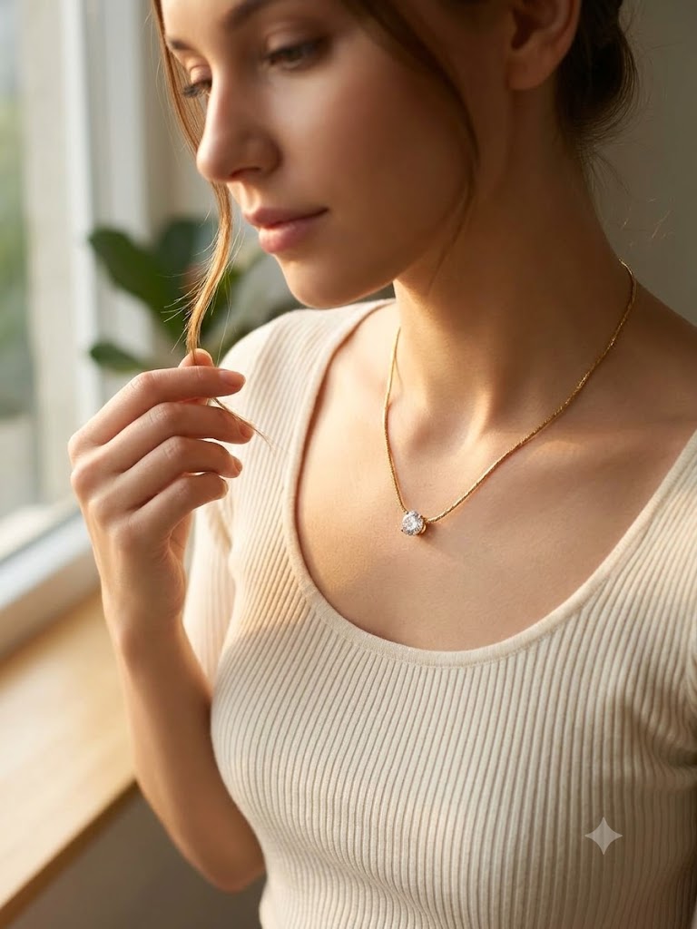 Celeste Solitaire Pendant Necklace