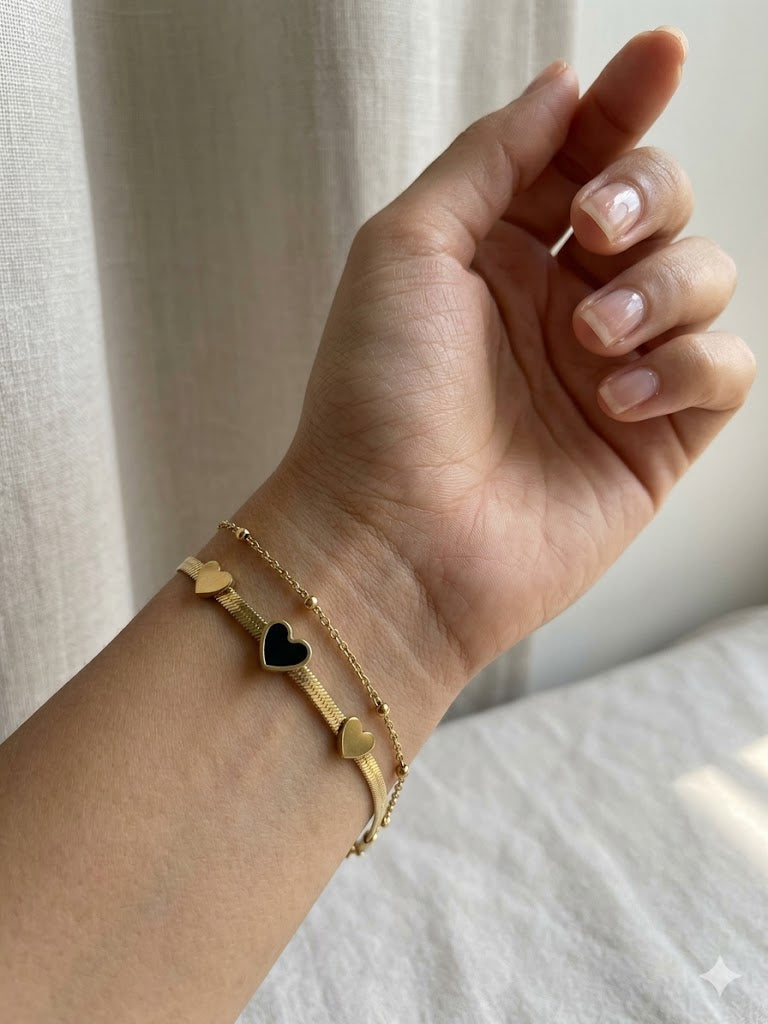 Dual Heart Gold Bracelet