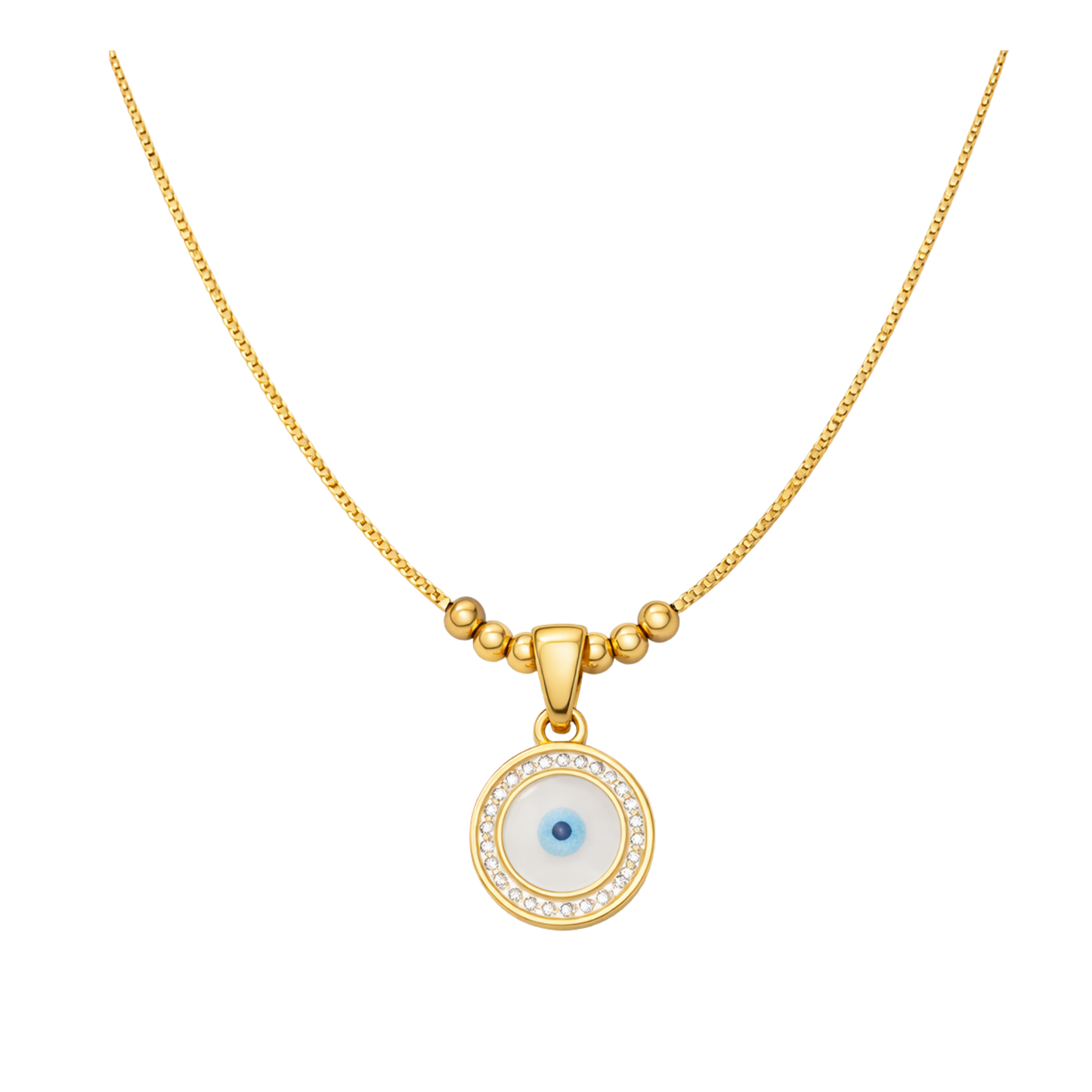 Evil Eye Aura Gold Necklace