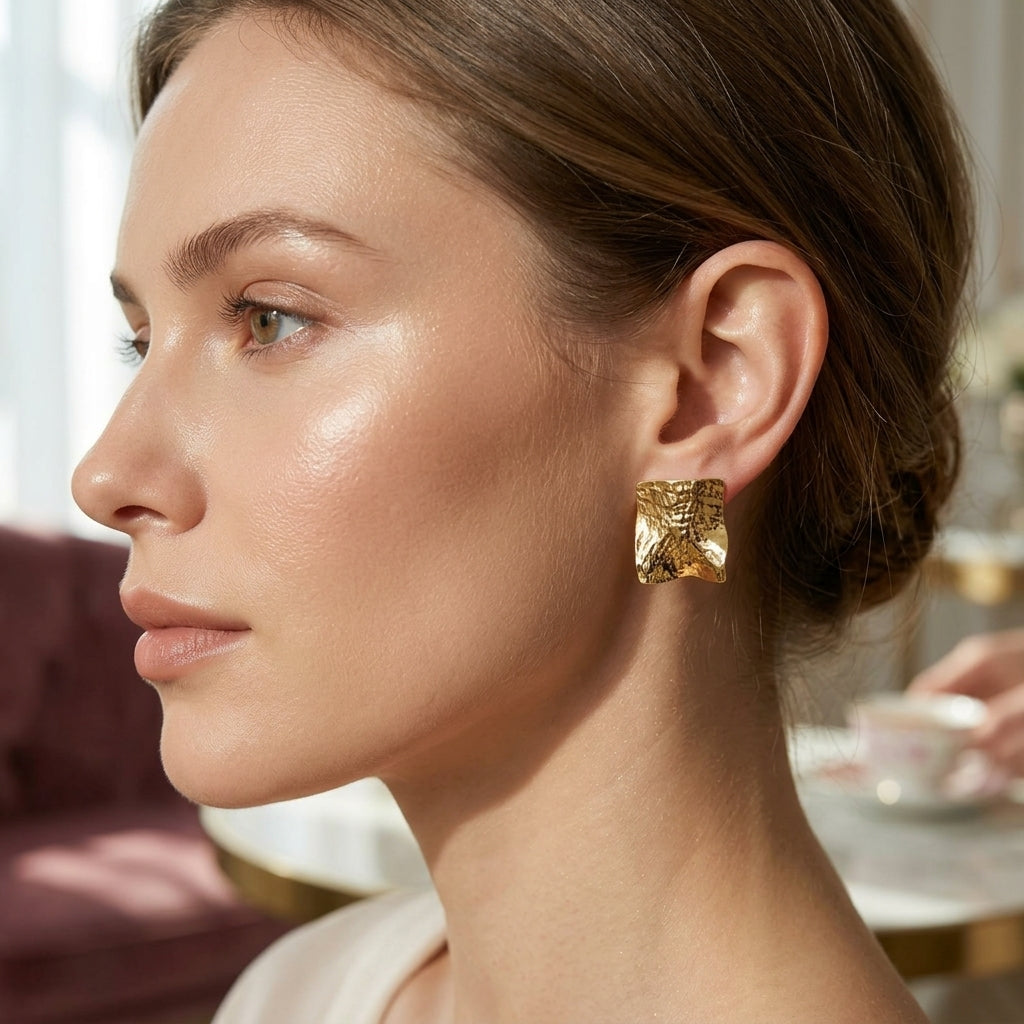 Molten Gold Statement Studs