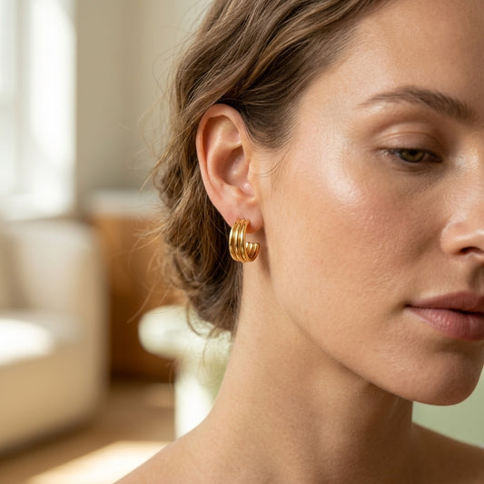 Golden Curve Hoops