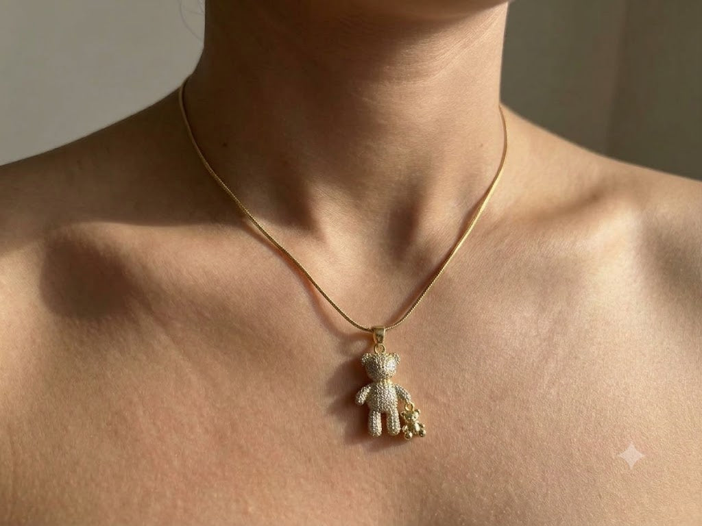 Teddy Charm Pendant Necklace