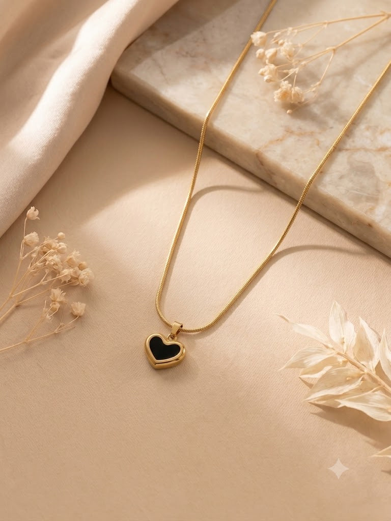 Midnight Heart Pendant Necklace