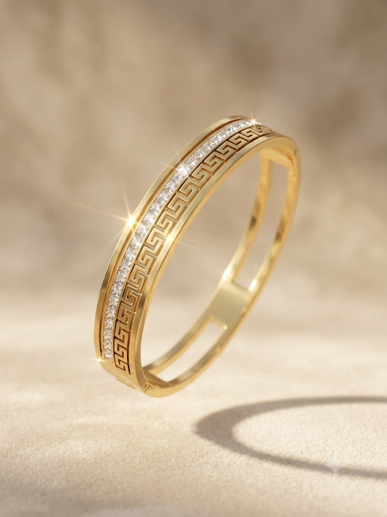 Imperial Greek Crystal Cuff Bracelet