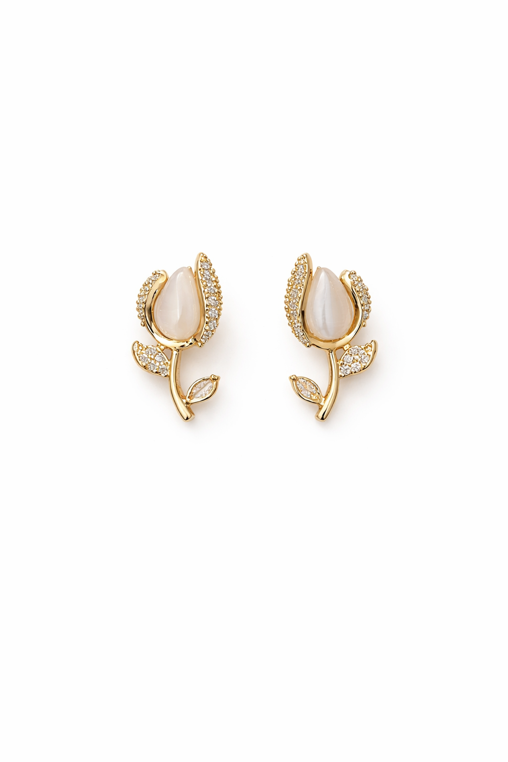 Bloom Crystal Petal Stud Earrings