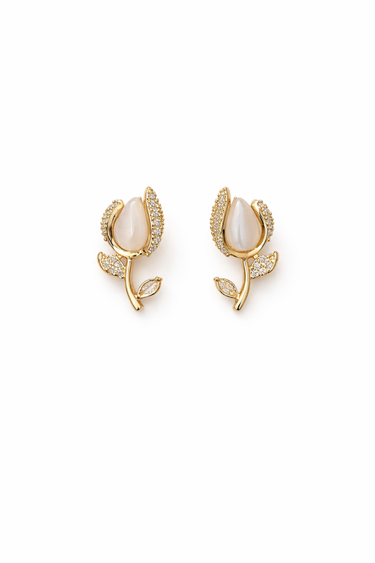 Bloom Crystal Petal Stud Earrings