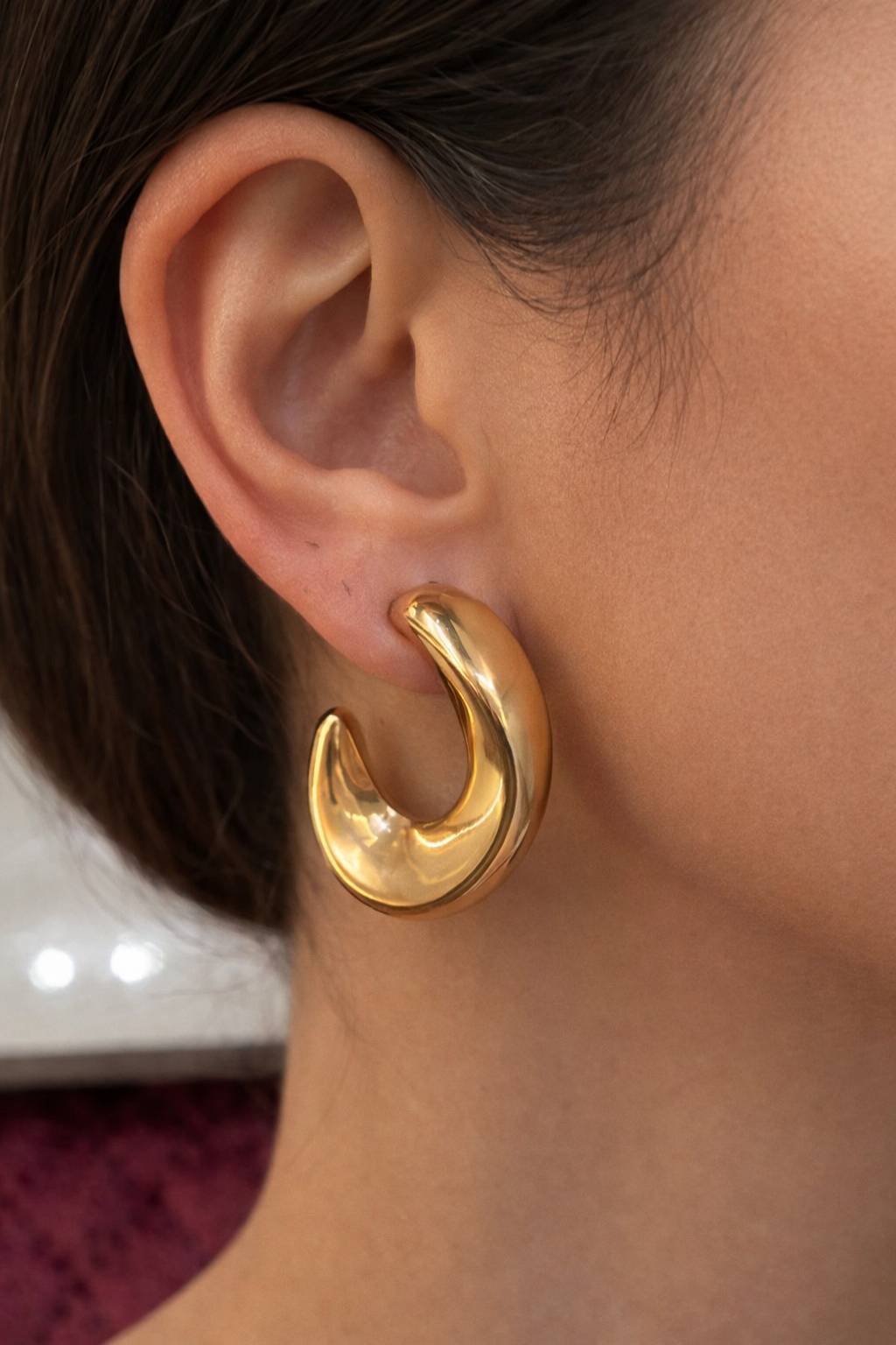 Sculpted Gold Statement Hoops
