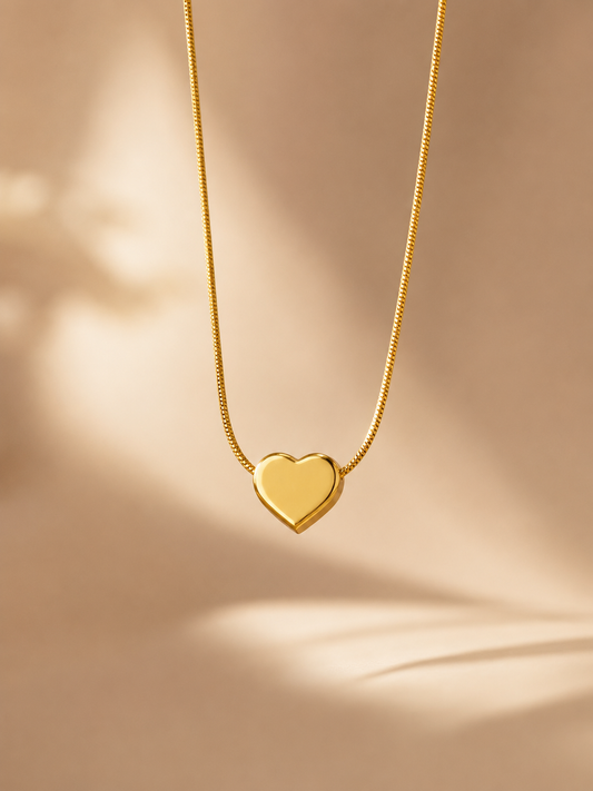Minimal Heart Charm Necklace