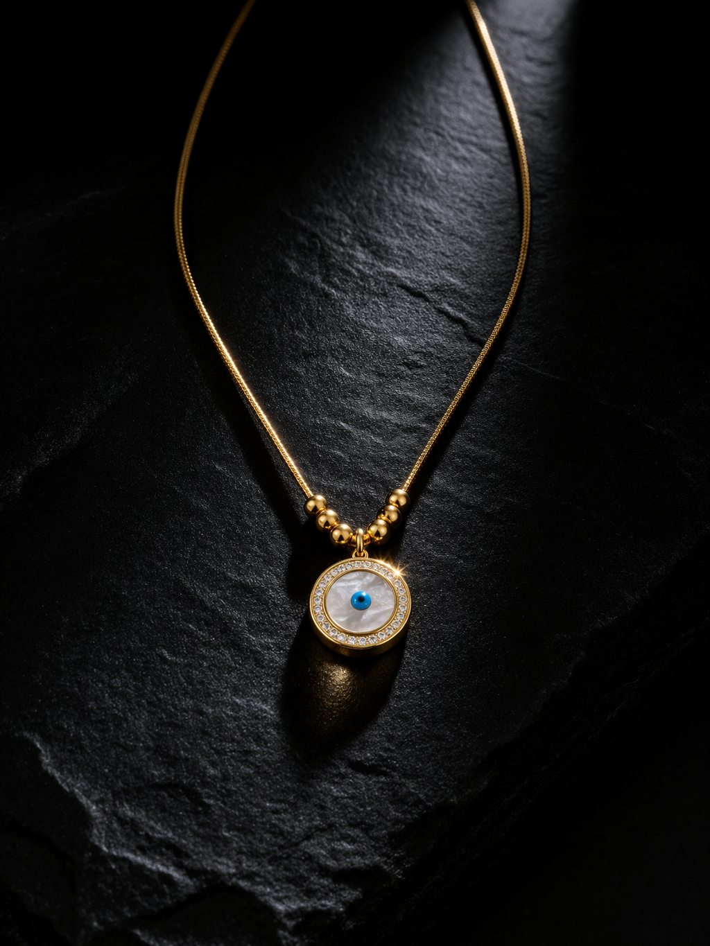 Evil Eye Aura Gold Necklace