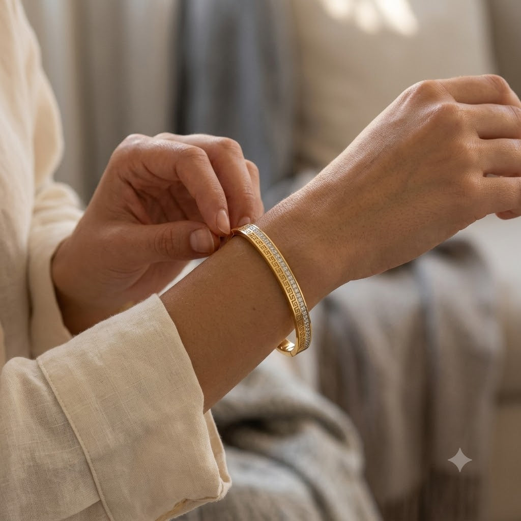 Regal Greca Crystal Bangle
