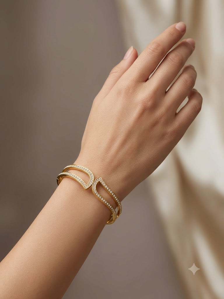 Celeste Crystal Open Cuff Bracelet