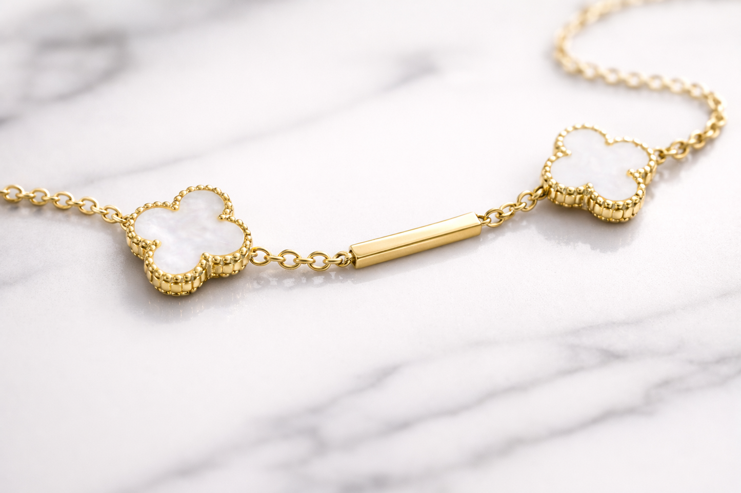 Ivory Clover Gold Bracelet
