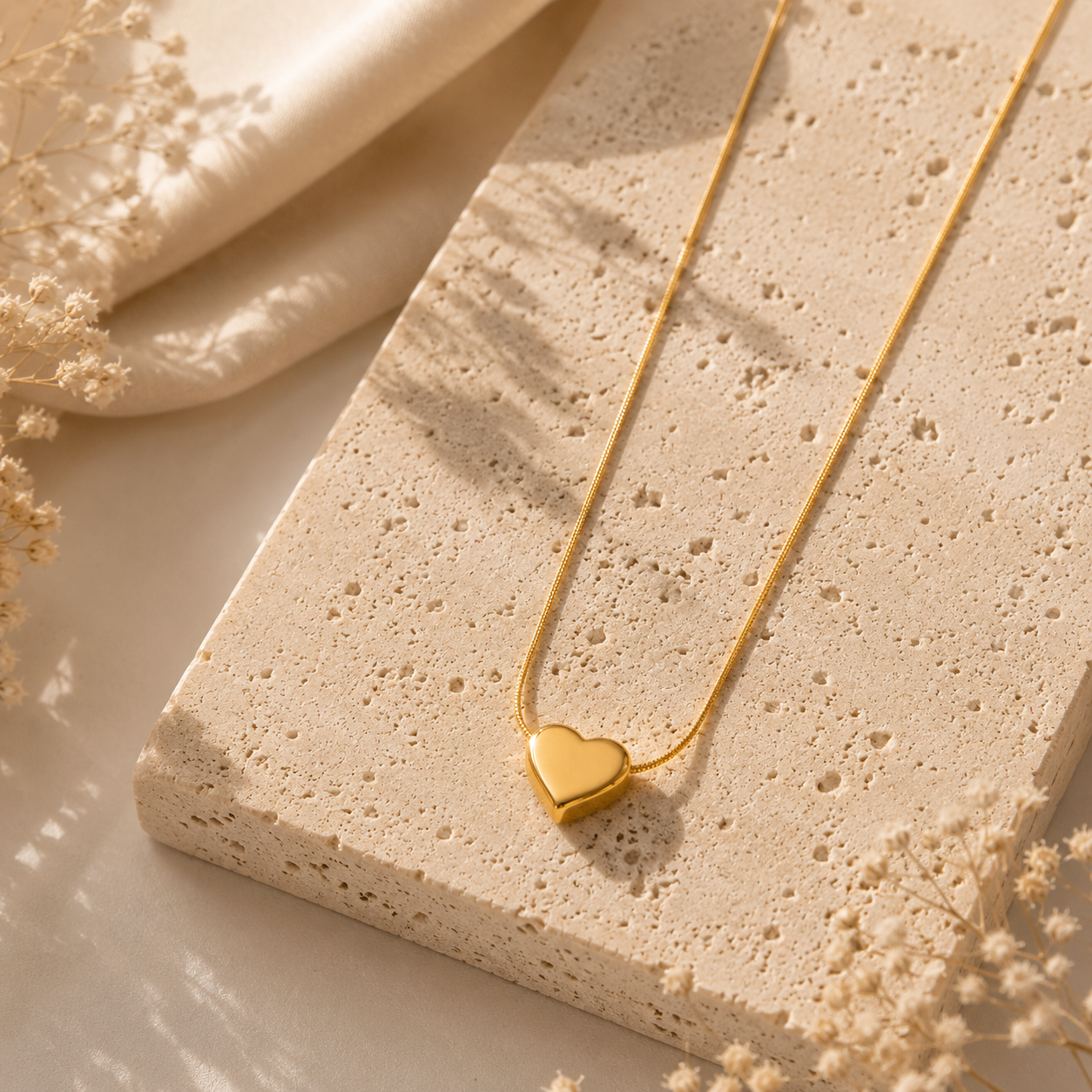 Minimal Heart Charm Necklace