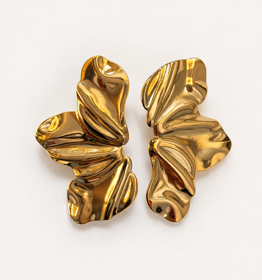 Abstract Gold Sculpted Studs
