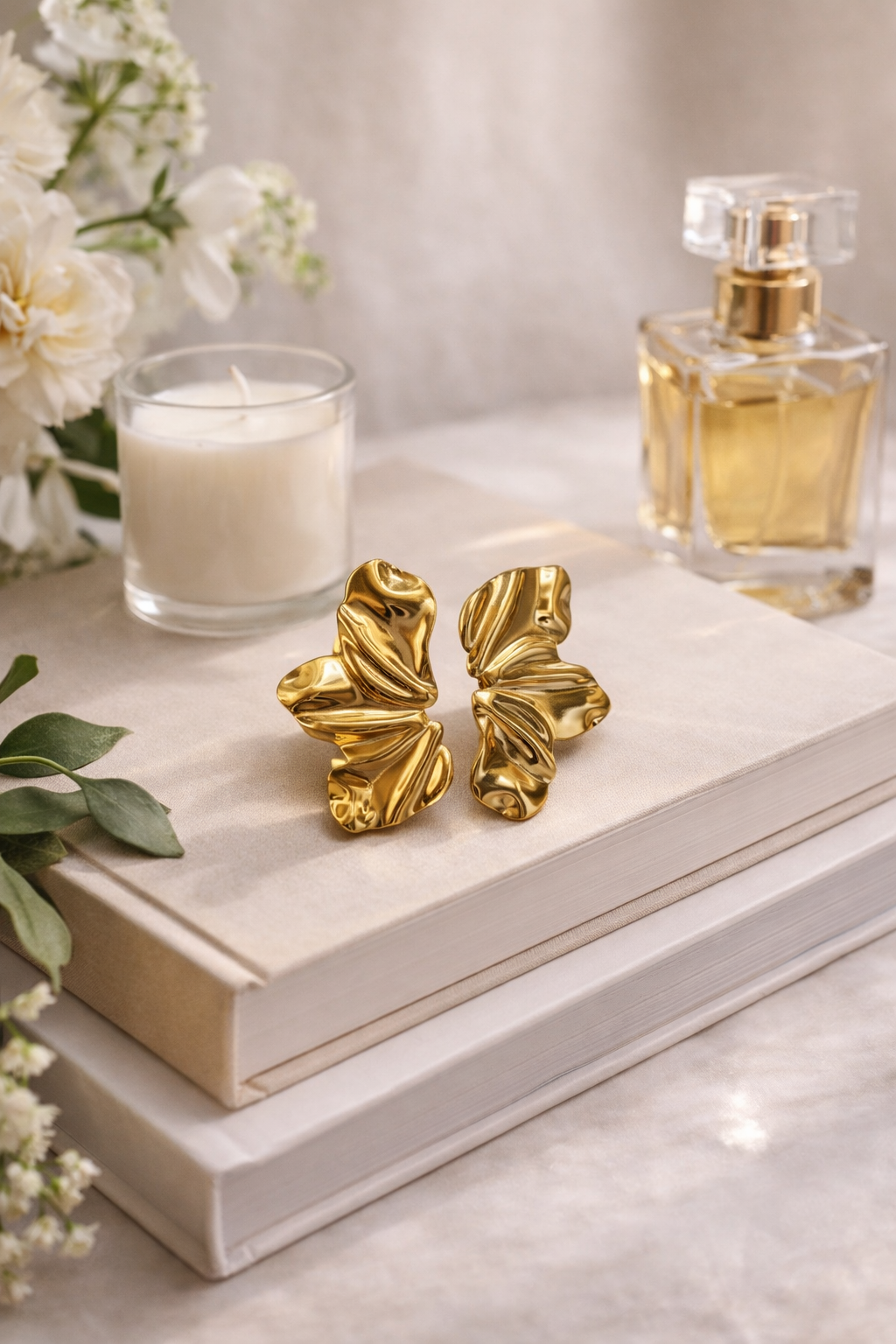 Abstract Gold Sculpted Studs