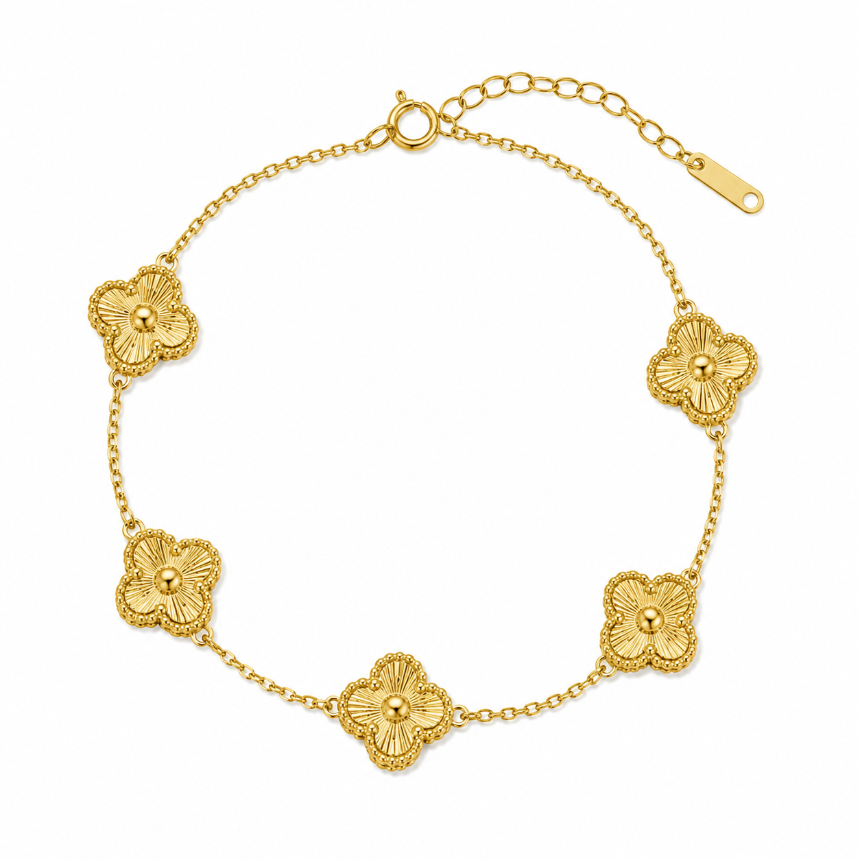 Gold-Plated Floral Chain Bracelet