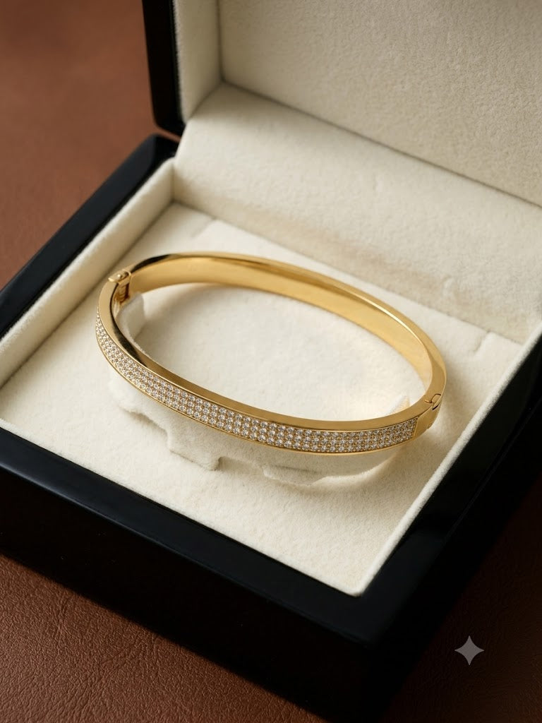 Golden Radiance Pavé Bangle Bracelet