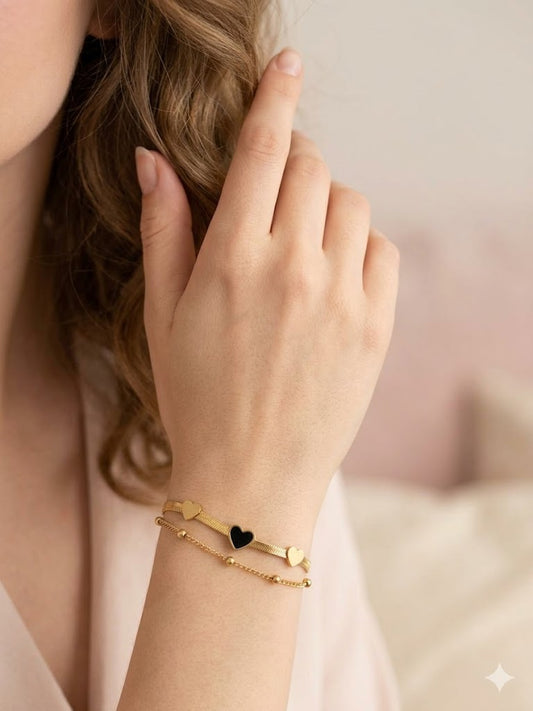Dual Heart Gold Bracelet